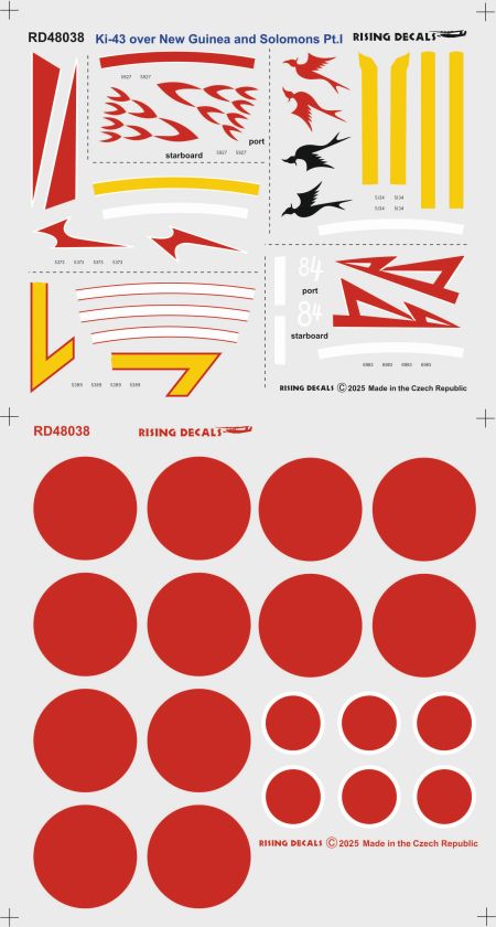 Rising Decals RD48038 1:48 Nakajima Ki-43 New Guinea Part I