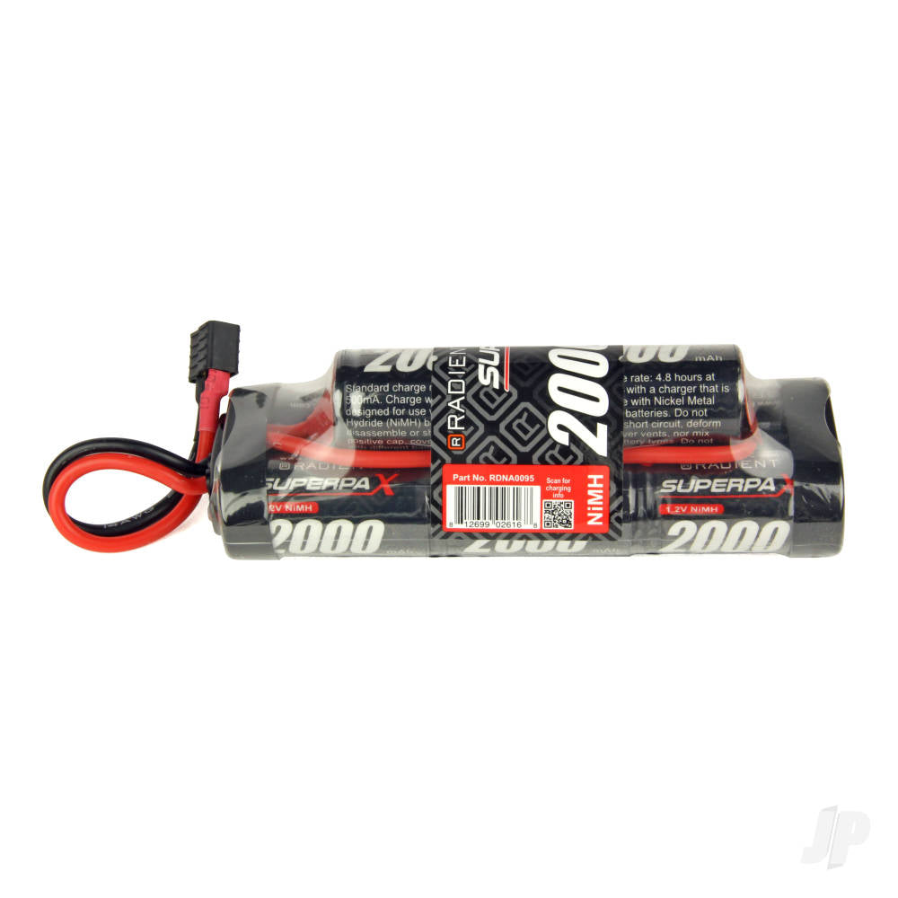 Radient NiMH 9.6V 2000mAh SC 6-2 Hump, Deans (HCT) A0095