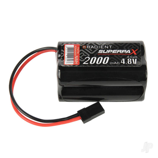 Radient NiMH 4.8V 2000mAh AA Square, Rx, JR A0659
