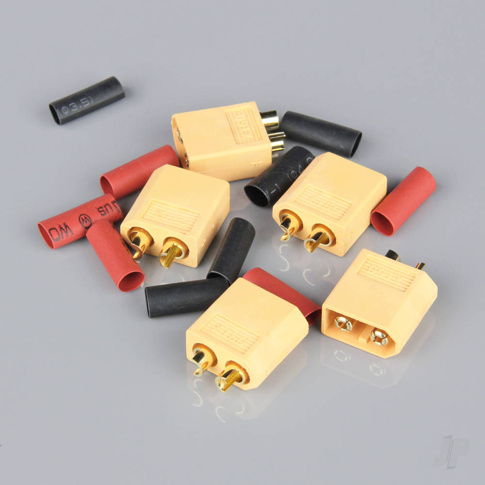 Radient XT60 Male including Heat Shrink (ESC End) (5 pcs) AC010026