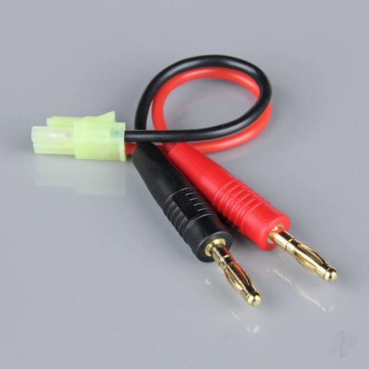 Radient Charge Lead, 4mm Bullet to Mini Tamiya Male, 16AWG, 100mm (ESC End) AC010080