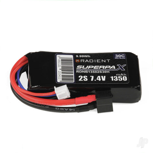 Radient LiPo 2S 1350mAh 7.4V 30C Deans (HCT) B13502S30H