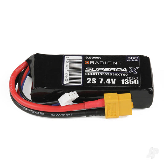 Radient LiPo 2S 1350mAh 7.4V 30C XT60 B13502S30XT60