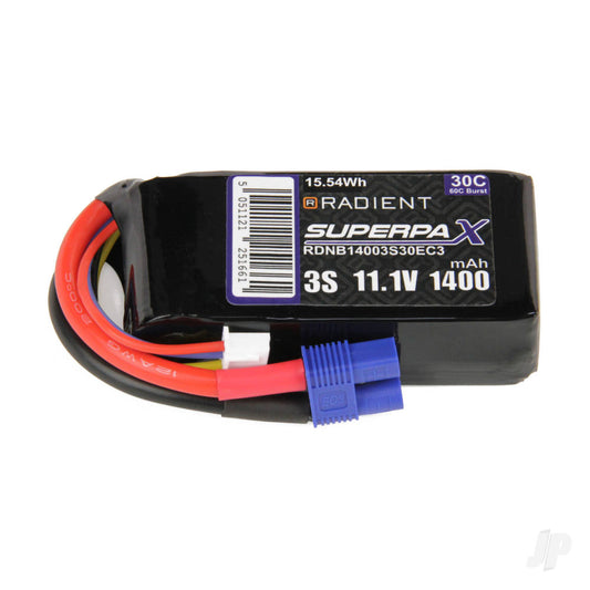 Radient LiPo 3S 1400mAh 11.1V 30C EC3 B14003S30EC3