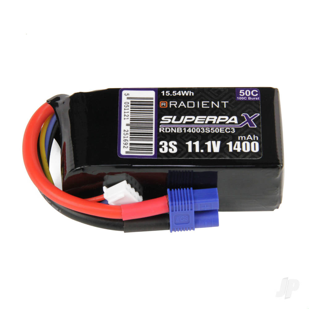 Radient LiPo 3S 1400mAh 11.1V 50C EC3 B14003S50EC3