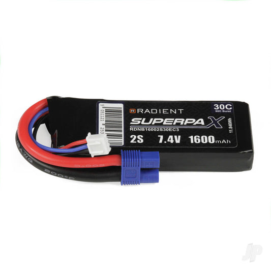 Radient LiPo 2S 1600mAh 7.4V 30C EC3 B16002S30EC3