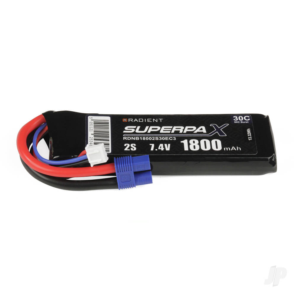 Radient LiPo 2S 1800mAh 7.4V 30C EC3 B18002S30EC3