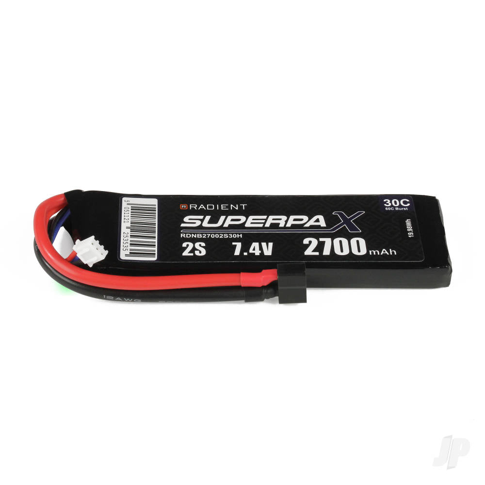 Radient LiPo 2S 2700mAh 7.4V 30C Deans (HCT) B27002S30H