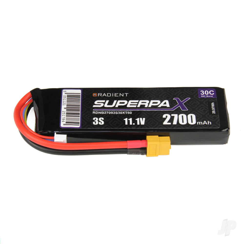 Radient LiPo 3S 2700mAh 11.1V 30C XT60 B27003S30XT60