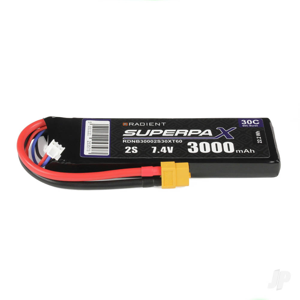 Radient LiPo 2S 3000mAh 7.4V 30C XT60 B30002S30XT60