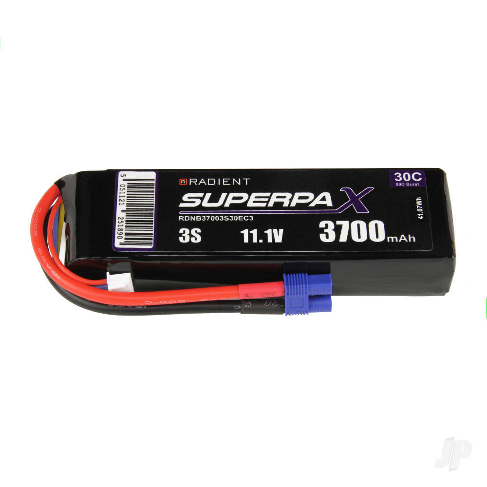 Radient LiPo 3S 3700mAh 11.1V 30C EC3 B37003S30EC3