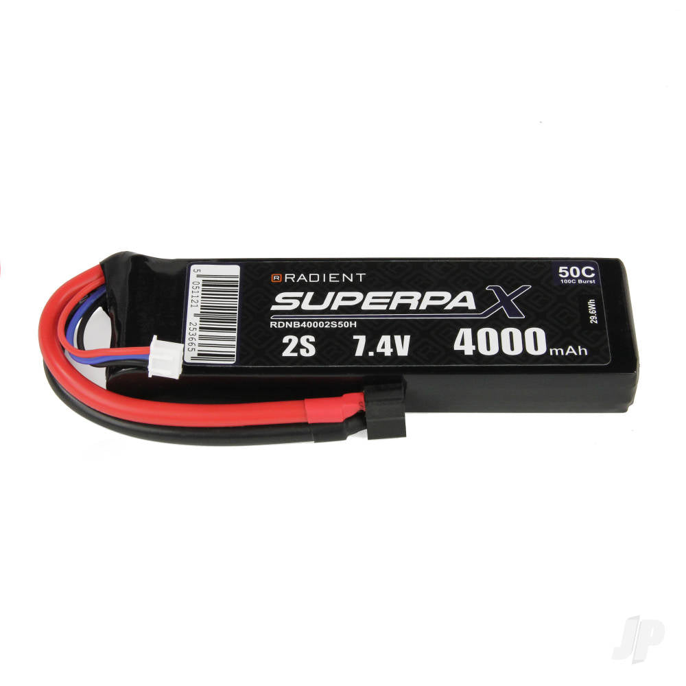 Radient LiPo 2S 4000mAh 7.4V 50C Deans (HCT) B40002S50H