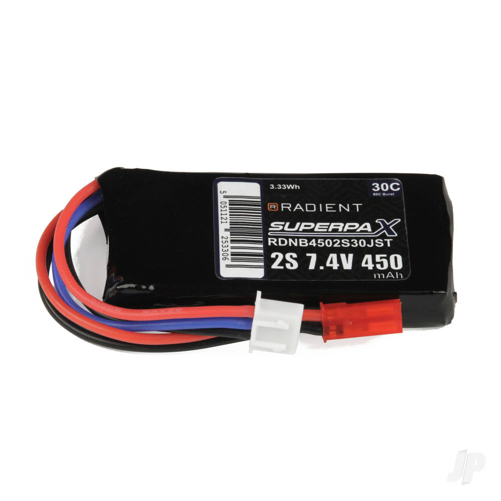 Radient LiPo 2S 450mAh 7.4V 30C JST B4502S30JST