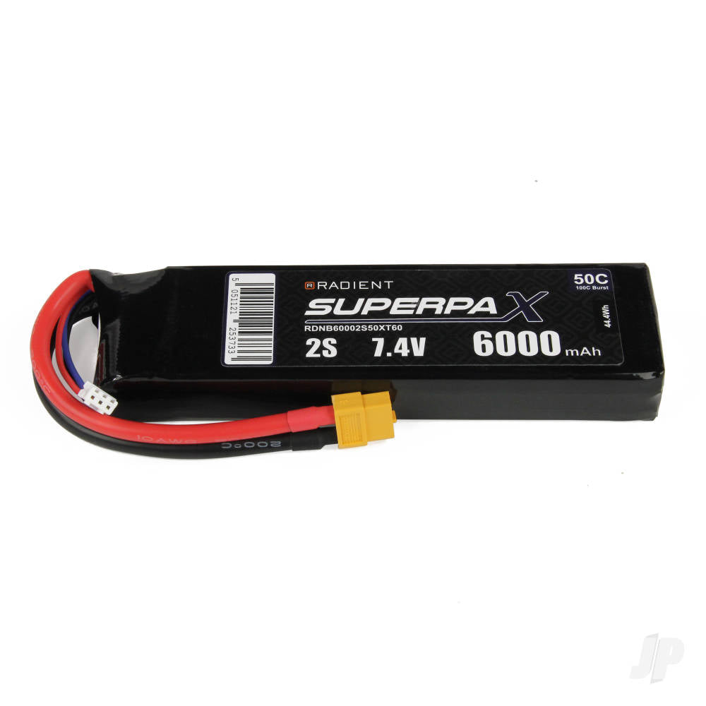 Radient LiPo 2S 6000mAh 7.4V 50C XT60 B60002S50XT60