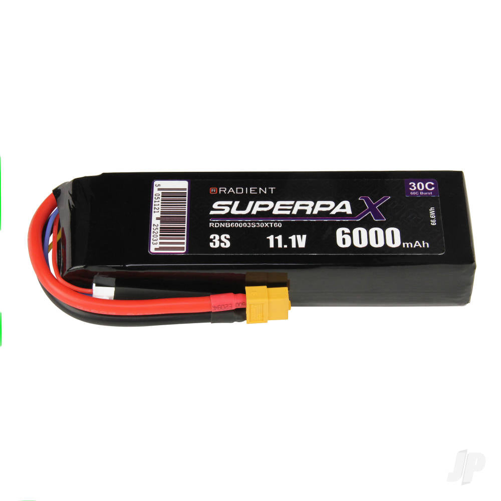 Radient LiPo 3S 6000mAh 11.1V 30C XT60 B60003S30XT60