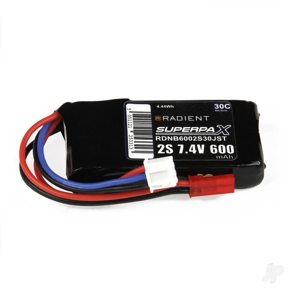 Radient LiPo 2S 600mAh 7.4V 30C JST B6002S30JST