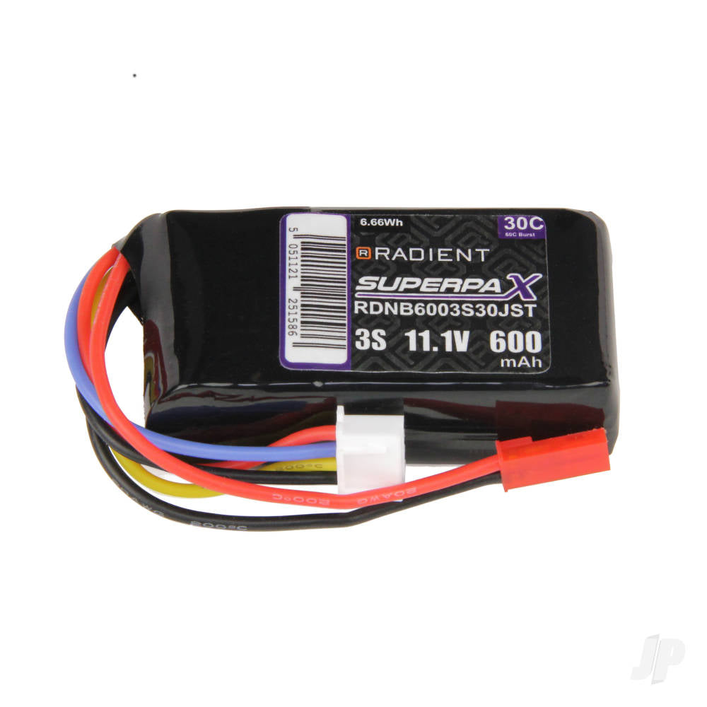 Radient LiPo 3S 600mAh 11.1V 30C JST B6003S30JST