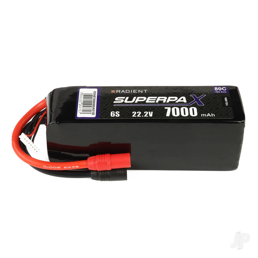 Radient LiPo 6S 7000mAh 22.2V 80C AS150 B70006S80AS150