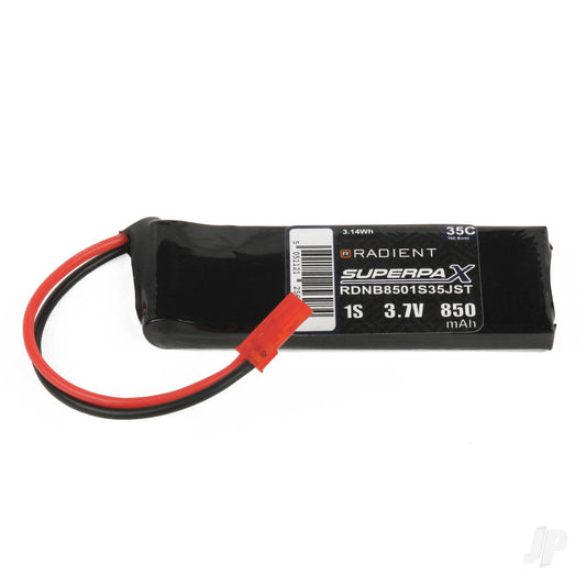 Radient LiPo 1S 850mAh 3.7V 35C JST B8501S35JST