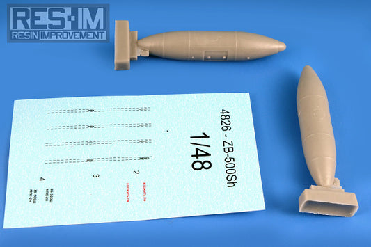 RES-IM RESIM4826 1:48 Soviet Zb-500Sh 500kg Incendiary Bombs x2