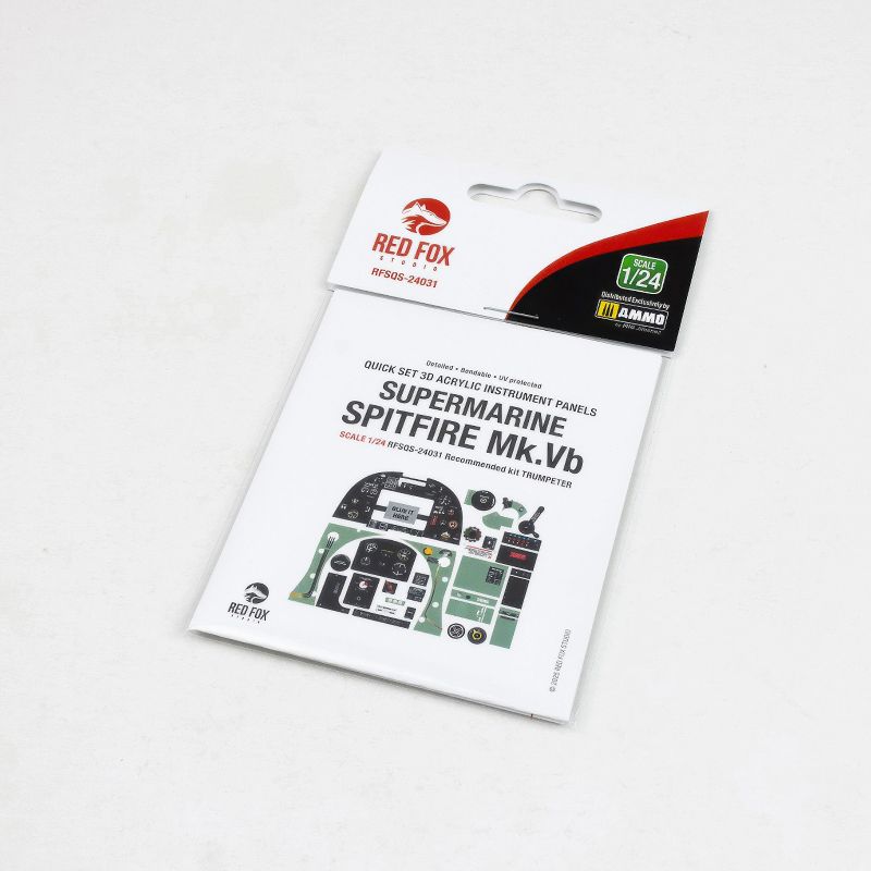Red Fox Studio RFS-24031 1:24 Spitfire Mk.Vb 3D Acrylic Instr. Panel