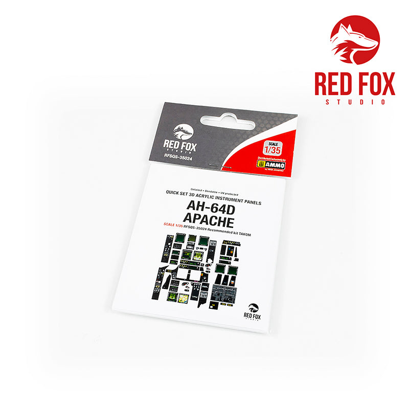Red Fox Studio RFS-35024 1:35 Bell/Boeing AH-64D Apache 3D Acrylic Instr. Panel