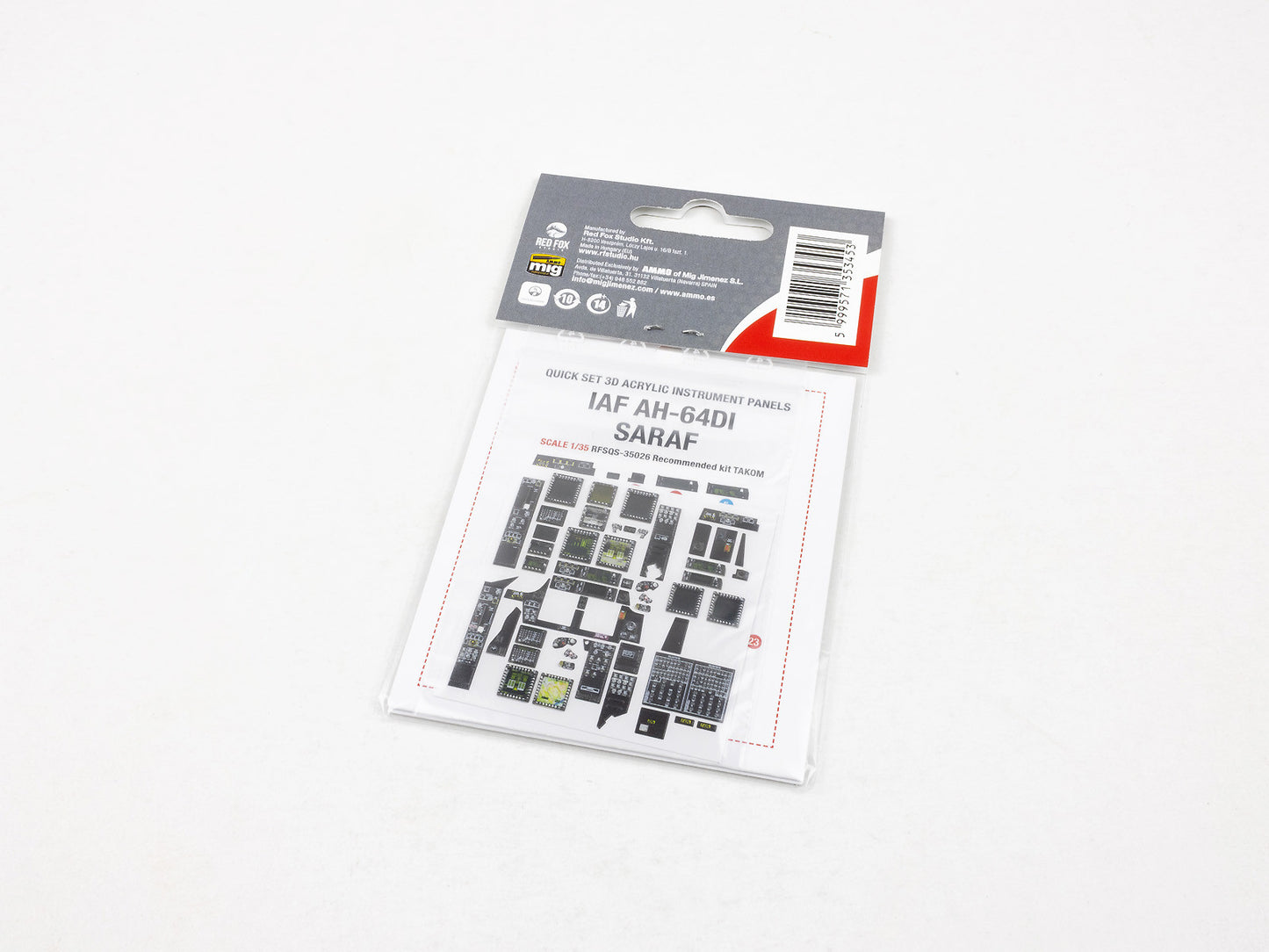 Red Fox RFS-35026 1:35 AH-64DI SARAF Apache 3D Instrument Panel