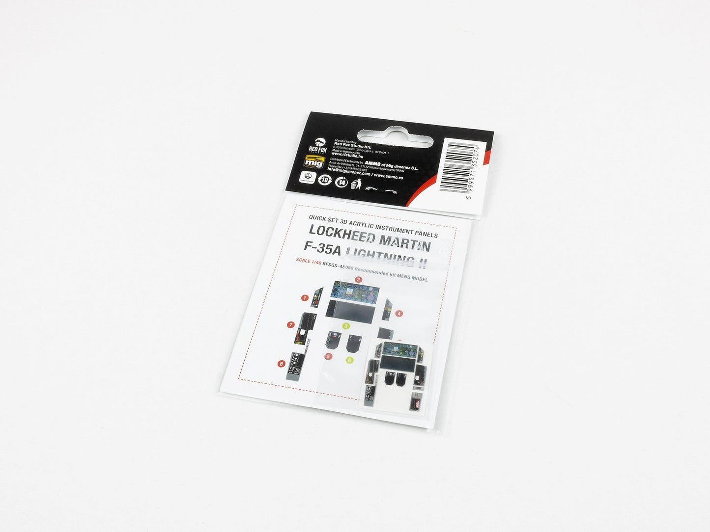 Red Fox RFS-48058 1:48 F-35A Lightning II 3D Instrument Panel