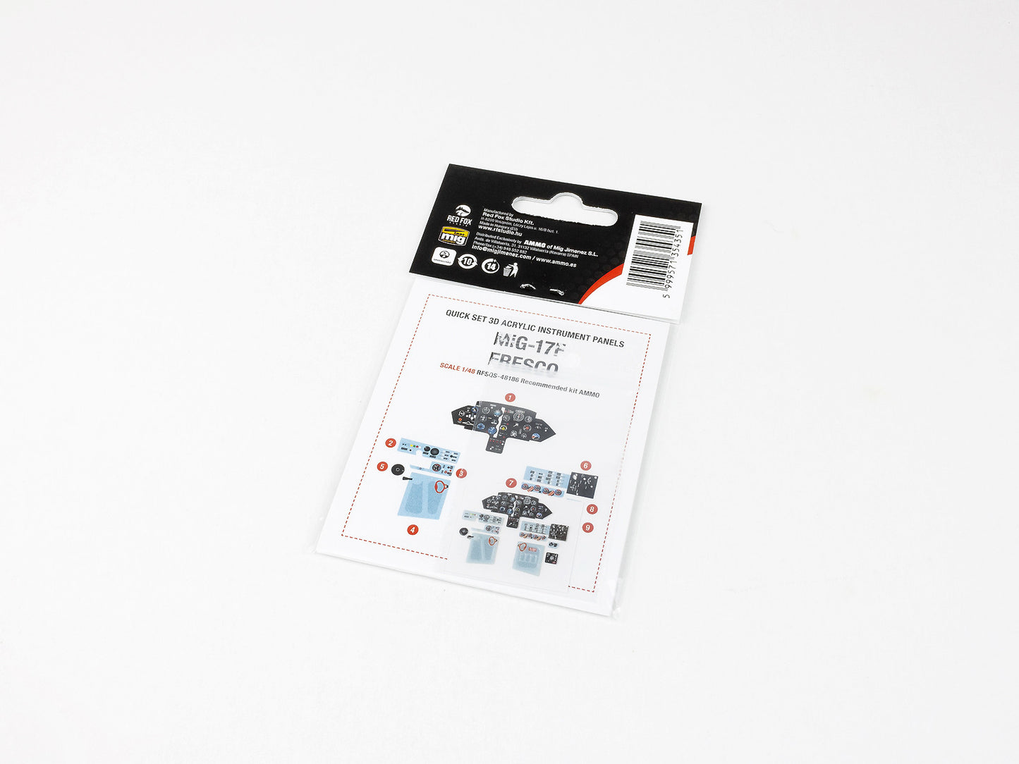 Red Fox RFS-48186 1:48 MiG-17F Fresco 3D Acrylic Instrument Panel