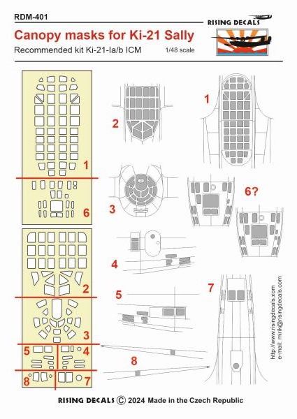 Rising Decals RISDM-401 1:48 Mitsubishi Ki-21-Ia/b 'Sally'