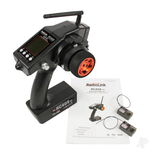 RadioLink RC4GS-V2 2.4GHz 4-Channel Tx with 1x R6FG-V3 (Gyro Rx) and 1x R6F-V2 (Standard Rx) T041000