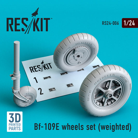 ResKit RS24-0006 1:24 Messerschmitt Bf-109E wheels set