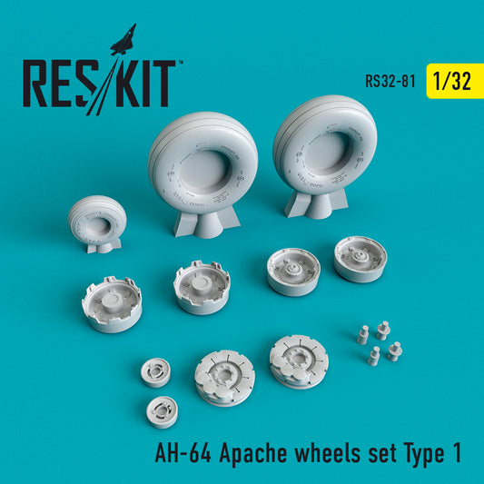 ResKit RS32-0081 1:32 Bell/Boeing AH-64A Apache wheels set Type 1
