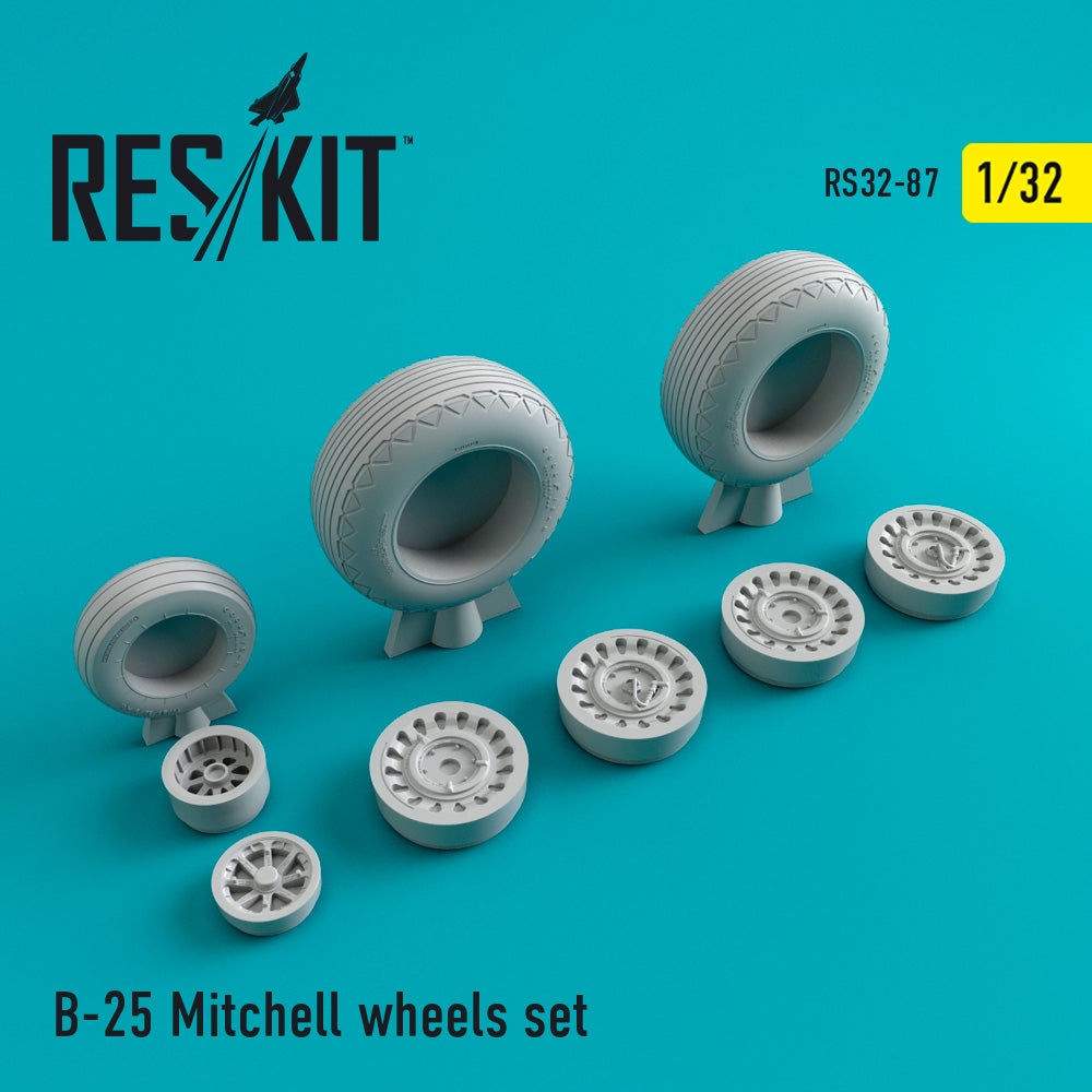 ResKit RS32-0087 1:32 North-American B-25H/B-25J Mitchell wheels set