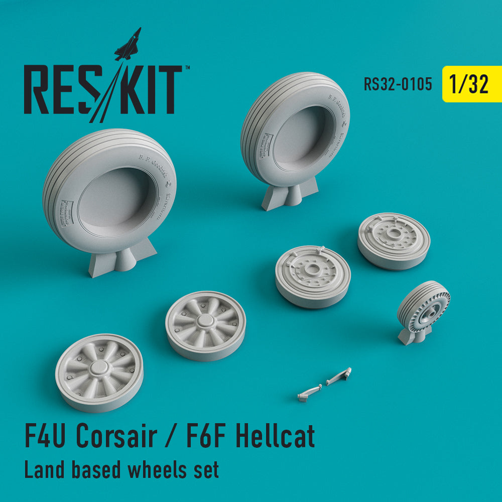 ResKit RS32-0105 1:32 F4U-1 Corsair / F6F Hellcat Land Wheels