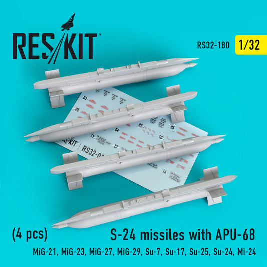 ResKit RS32-0180 1:32 S-24 missiles with APU-68