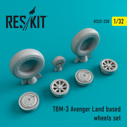 ResKit RS32-0230 1:32 Grumman TBM-3 Avenger Land based wheels set