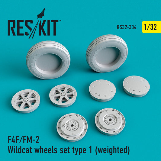 ResKit RS32-0334 1:32 Grumman F-4F/General-Motors FM-2 Wildcat wheels set type 1