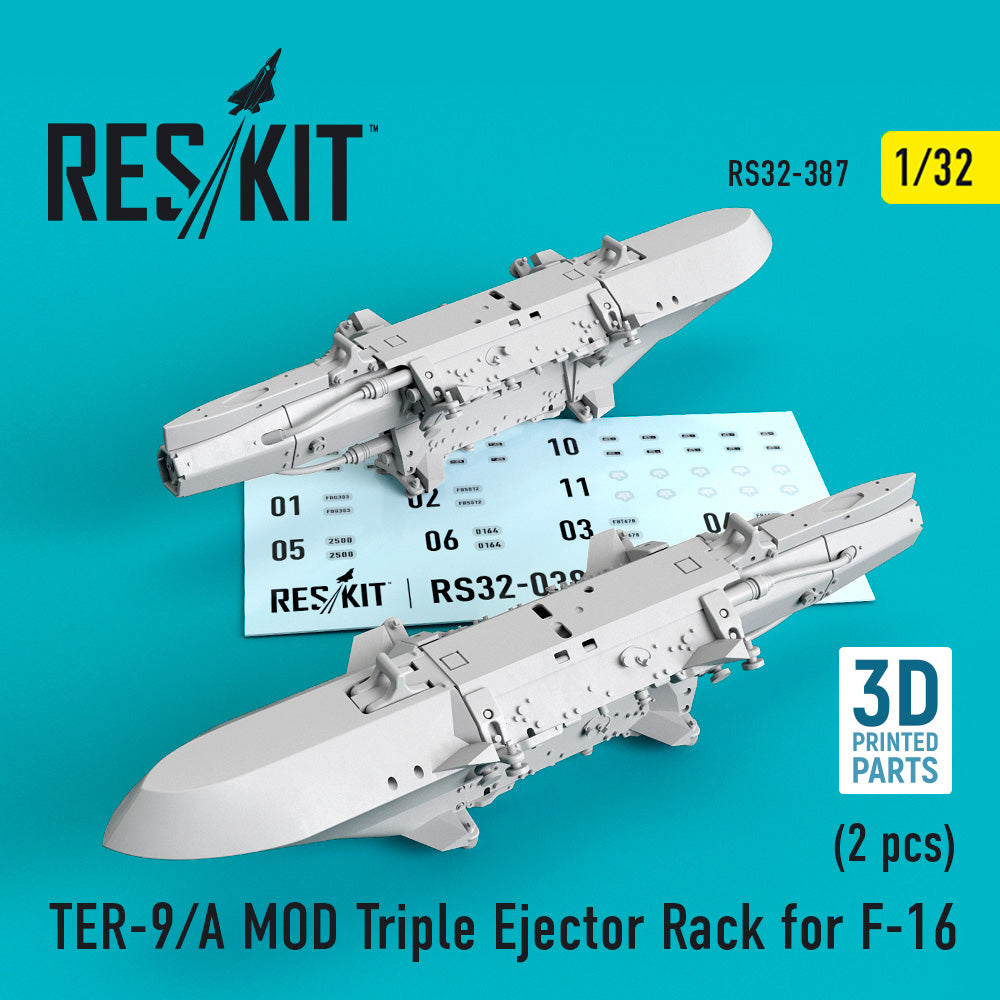 ResKit RS32-0387 1:32 TER-9/A MOD Triple Ejector Rack for Lockheed-Martin F-16