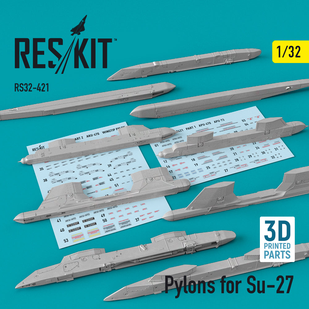 ResKit RS32-0421 1:32 Pylons for Sukhoi Su-27 Flanker [Su-27B