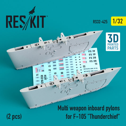 ResKit RS32-0425 1:32 Multi weapon inboard pylons for F-105 Thunderchief