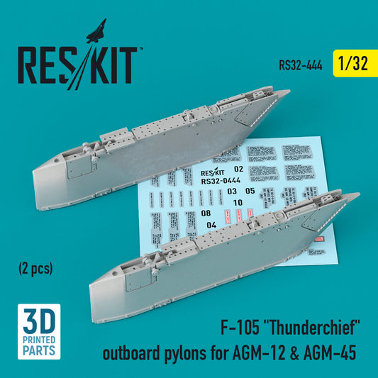 ResKit RS32-0444 1:32 F-105D/G Outboard AGM-12/AGM-45 Pylons