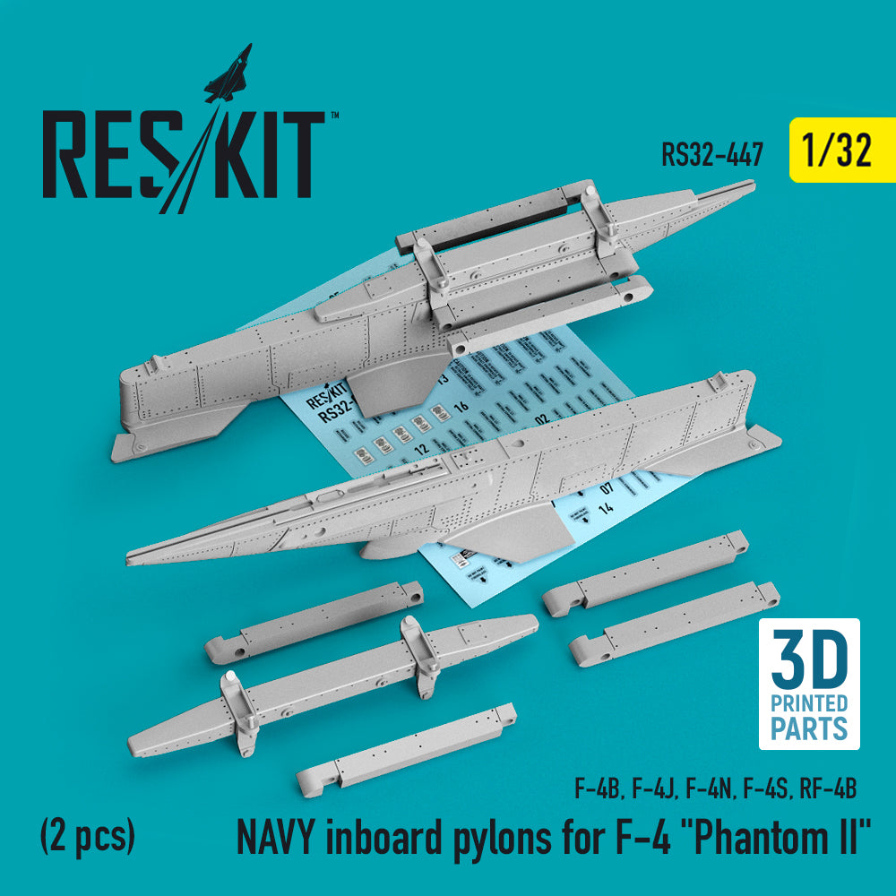 ResKit RS32-0447 1:32 NAVY inboard pylons for McDonnell F-4 Phantom