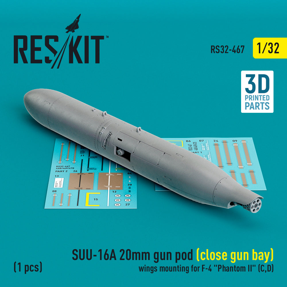 ResKit RS32-0467 1:32 SUU-16A 20mm gun pod