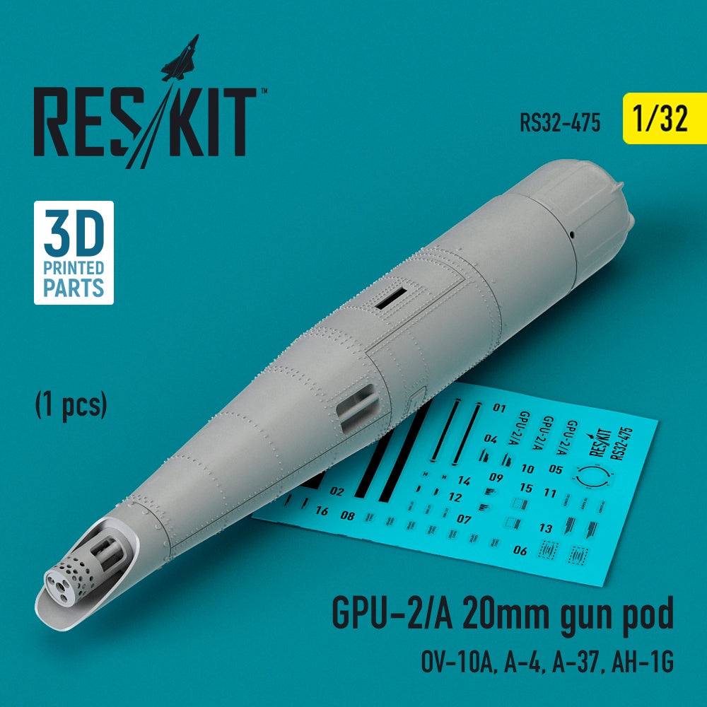ResKit RS32-0475 1:32 GPU-2/A 20mm gun pod
