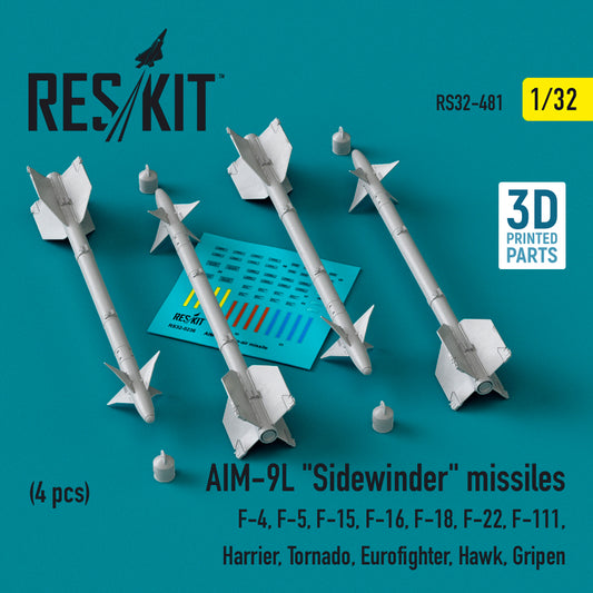 ResKit RS32-0481 1:32 AIM-9L Sidewinder missiles