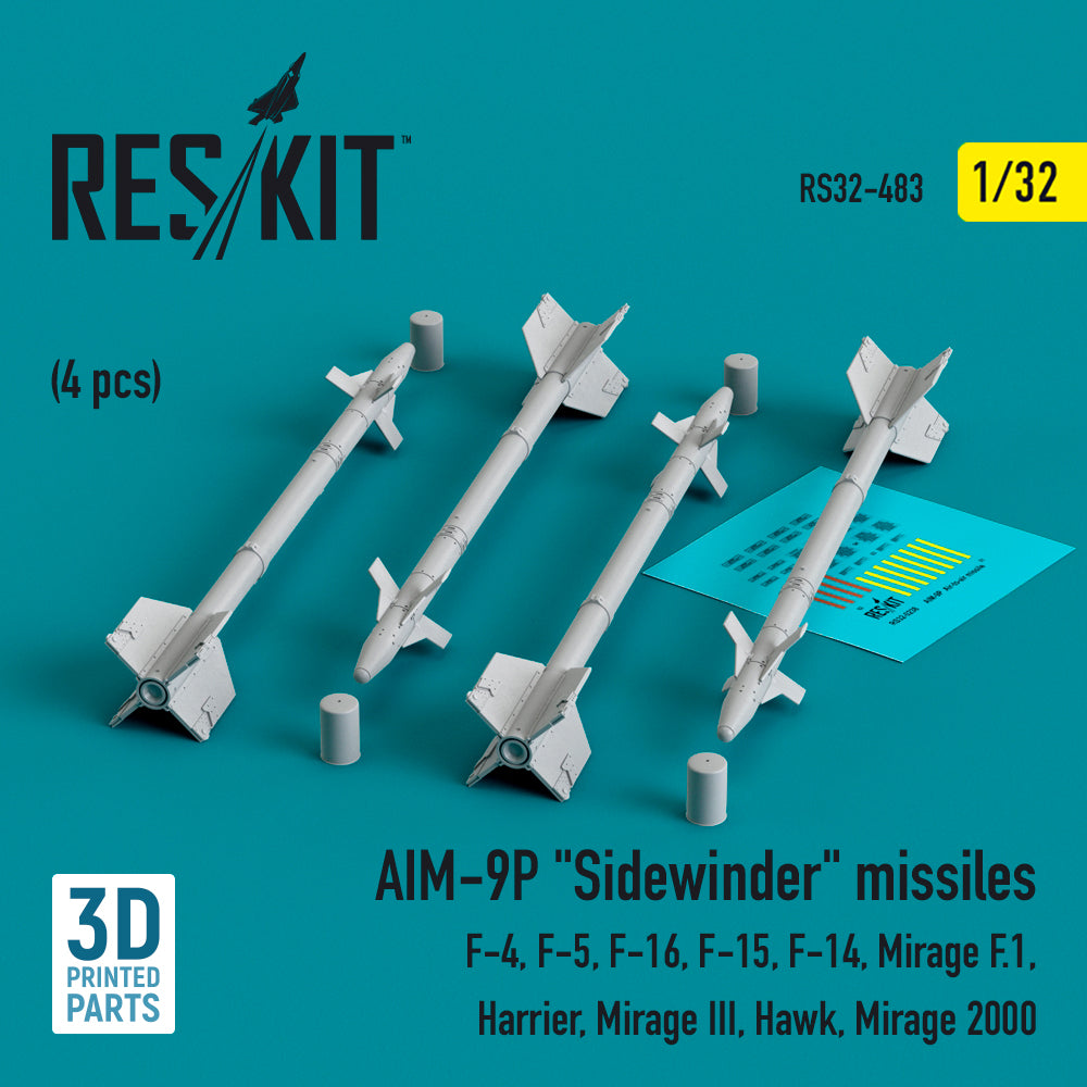 ResKit RS32-0483 1:32 AIM-9P Sidewinder missiles