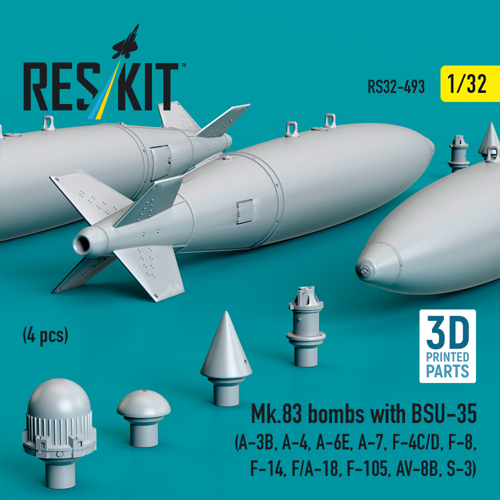 ResKit RS32-0493 1:32 Mk.83 bombs with BSU-35