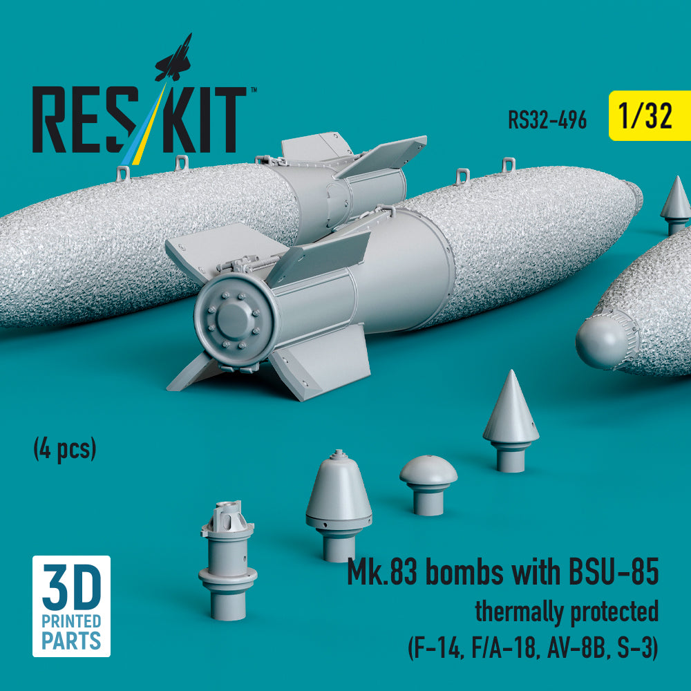 ResKit RS32-0496 1:32 Mk.83 bombs with BSU-85 thermally protected