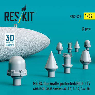 ResKit RS32-0525 1:32 Mk.84 thermally protected/BLU-117 with BSU-36/B bombs